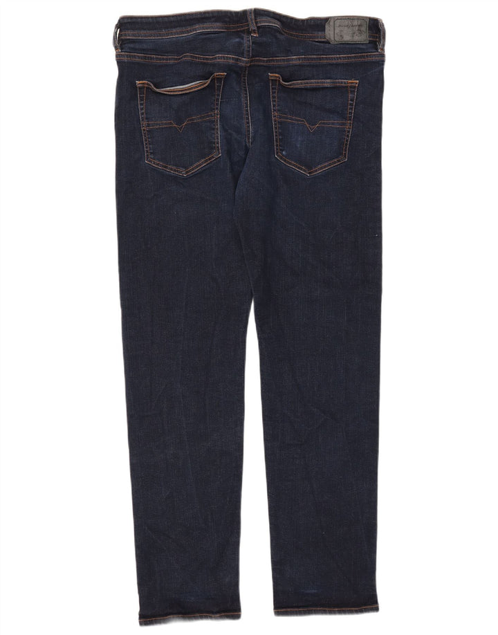 Diesel Mens Slim Jeans W38 L31 Azul Marinho Algodão