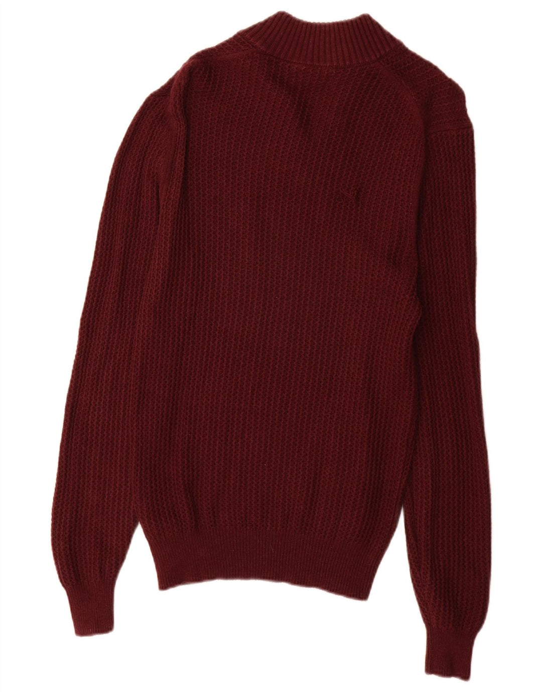Suéter masculino Massimo Dutti com gola tartaruga, pequeno algodão borgonha