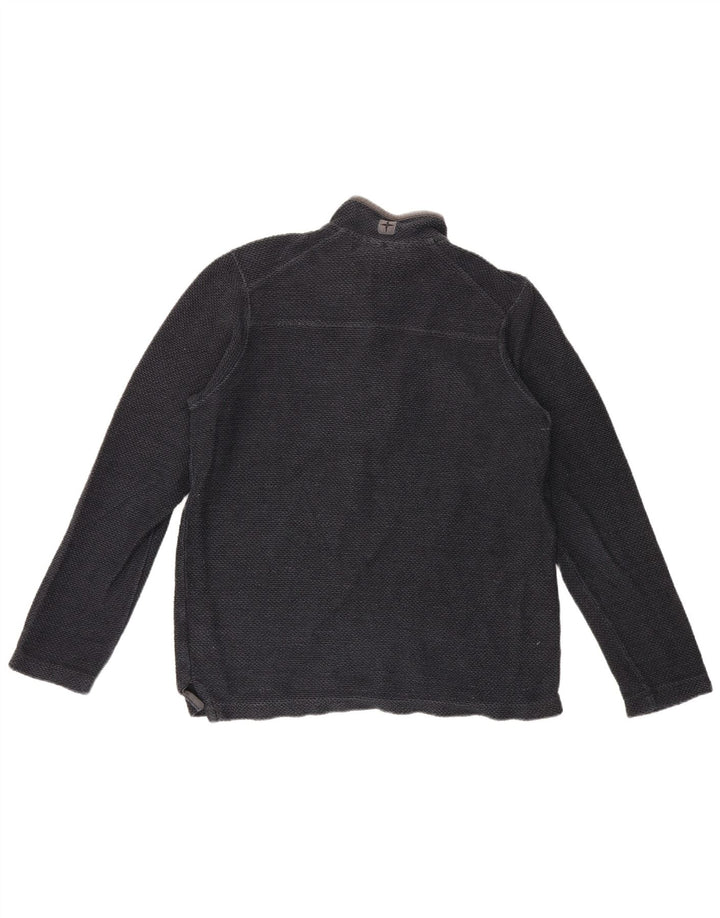 Moletom masculino com gola redonda e botão Mountain Warehouse pequeno azul marinho