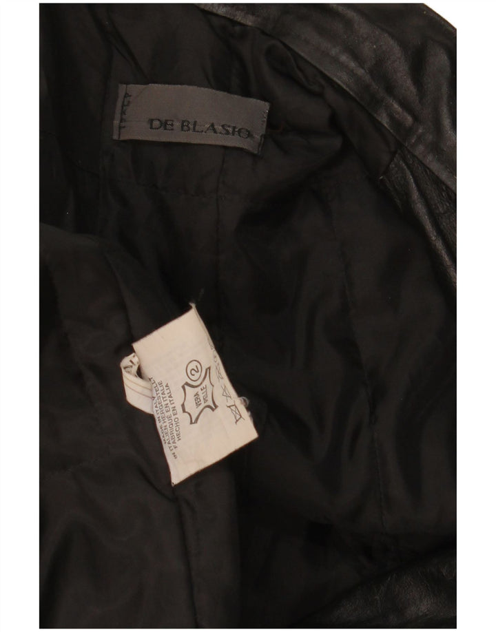 Jaqueta de couro bomber masculina vintage IT 52 XL couro preto