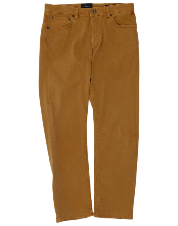 Calça casual reta masculina White Stuff W32 L30 algodão marrom