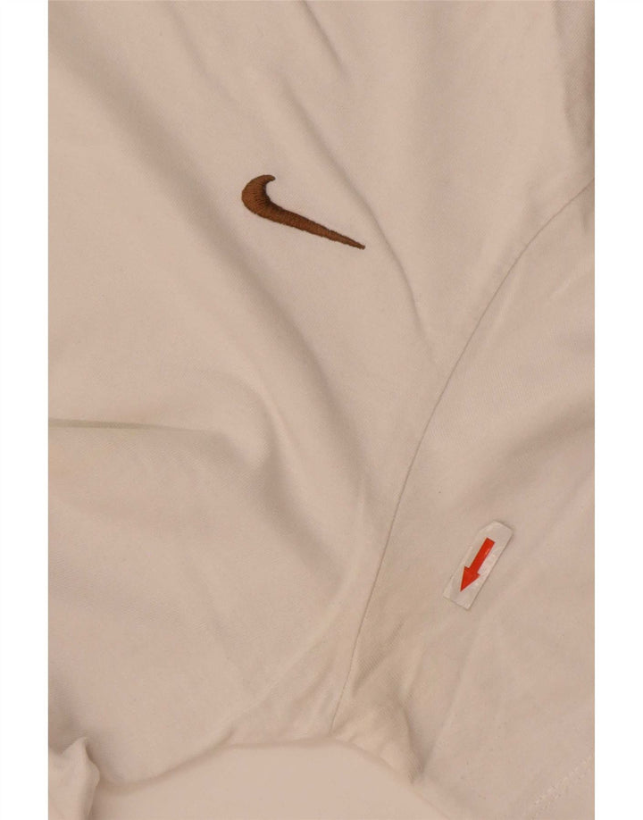 Nike Mens Camiseta Top Pequeno Algodão Branco