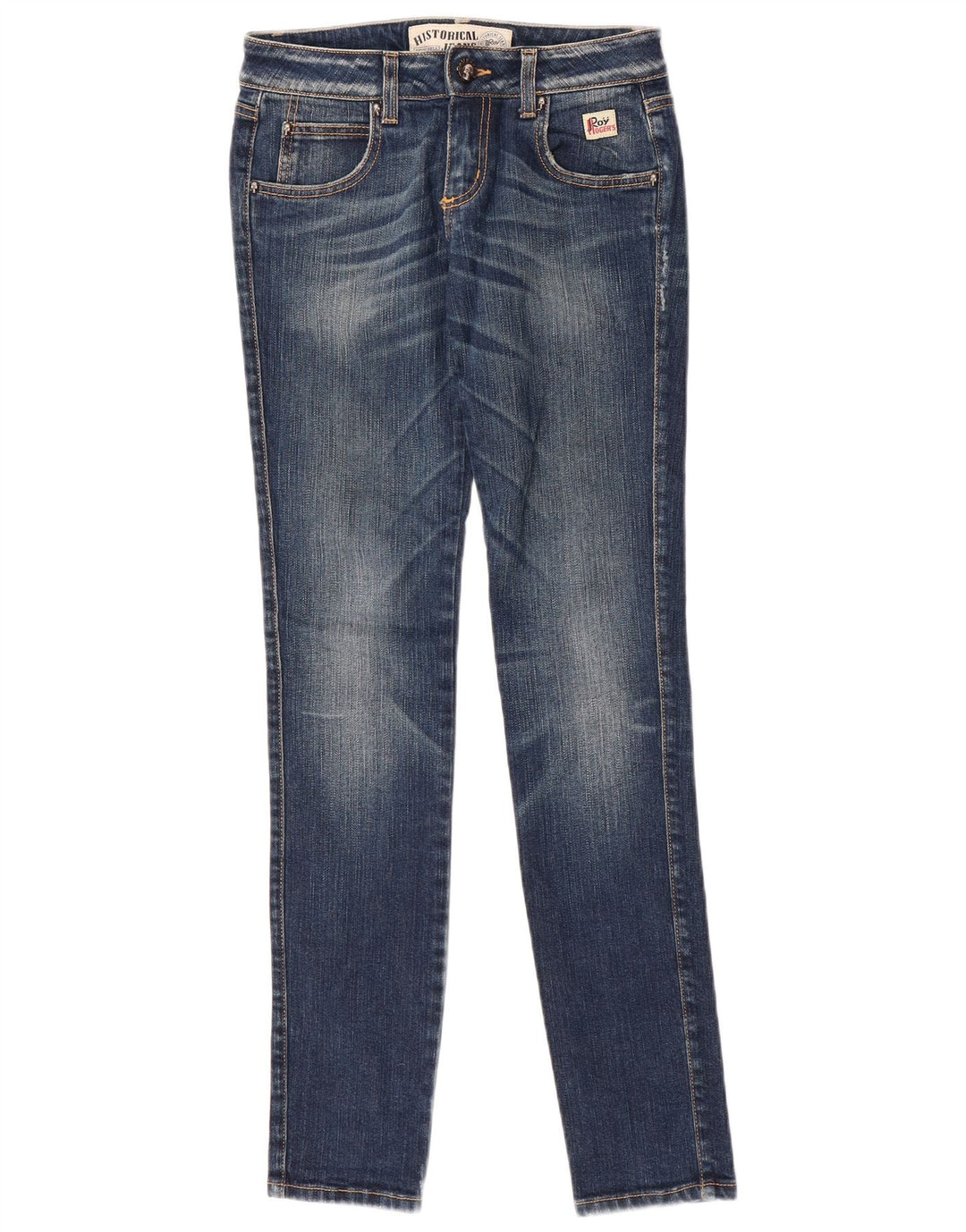 Calça jeans feminina Roy Rogers IT 41 pequena W27 L32 azul algodão