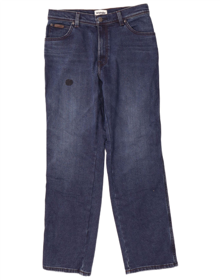 WRANGLER Masculino Texas Straight Jeans W34 L32 Azul Algodão