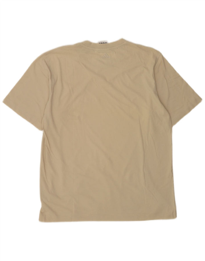 Adidas Mens Camiseta Top Médio Algodão Bege