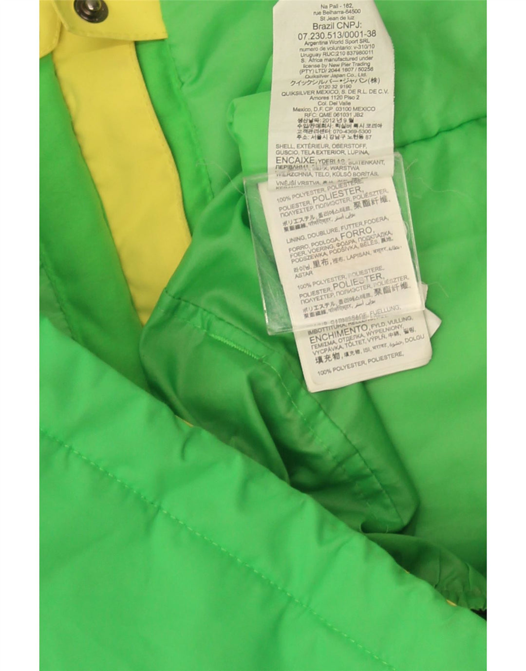 Jaqueta corta-vento Quiksilver Boys 11-12 anos verde médio Colourblock