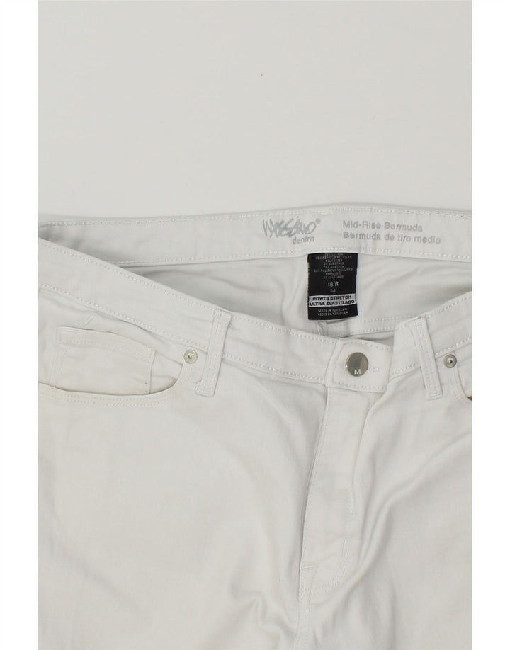MOSSIMO Womens Mid Rise Bermuda Shorts US 18 2XL W38  White Cotton Vintage Mossimo and Second-Hand Mossimo from Messina Hembry 