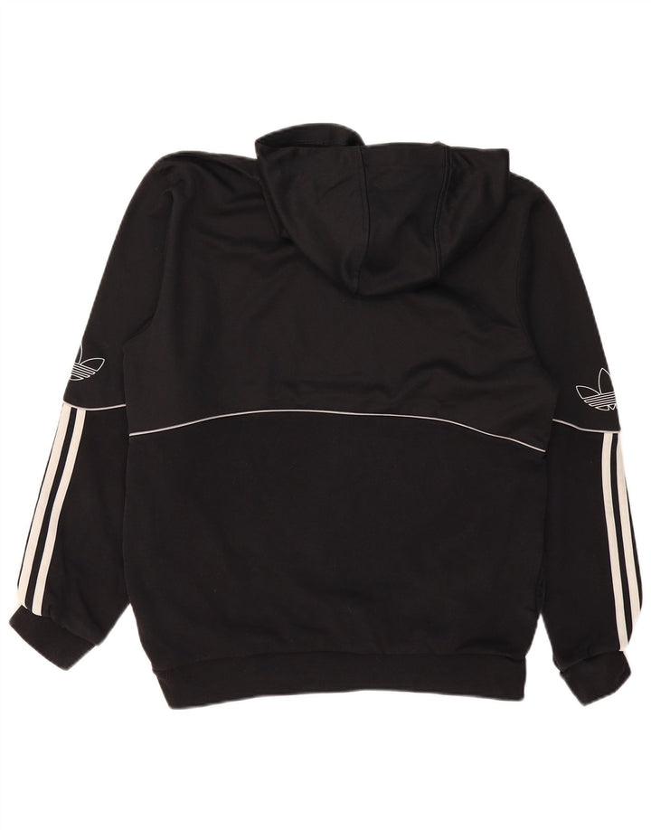 ADIDAS Mens Graphic Hoodie Jumper Médio Algodão Preto