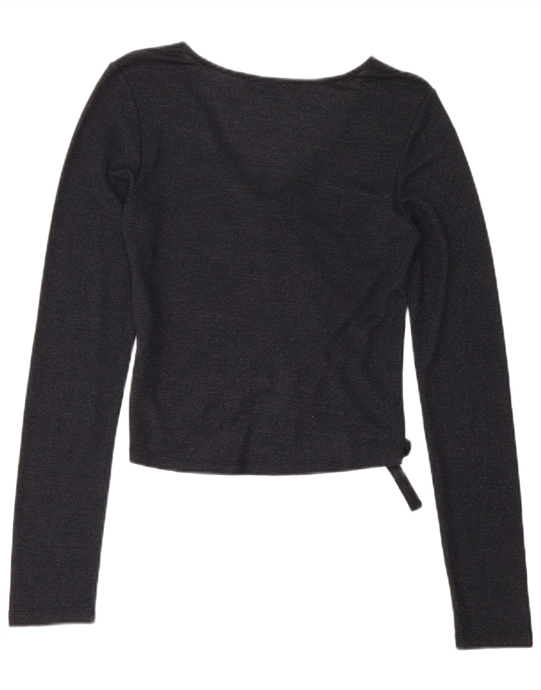 All Saints Crop Top Feminino Manga Longa Reino Unido 12 Viscose Azul Marinho Médio