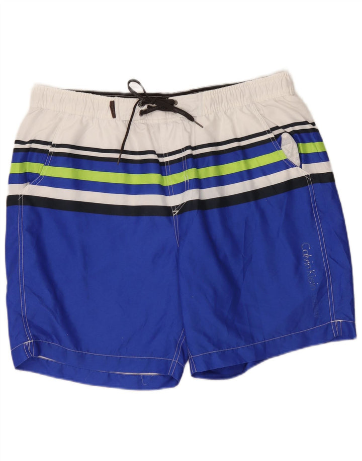 Shorts de natação masculino Calvin Klein XL azul colorblock poliéster