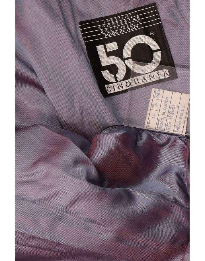 Jaqueta bomber masculina Cinquanta em camurça IT 48 couro azul marinho médio