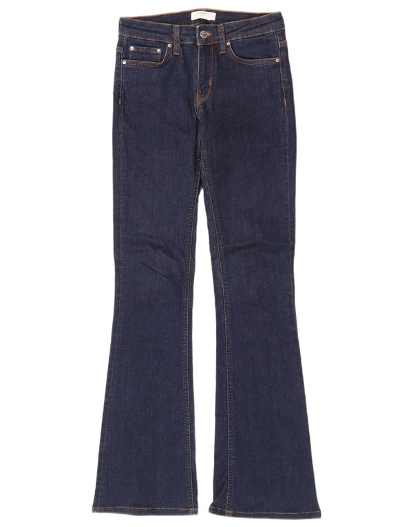 Zara Calça jeans feminina larga EU 34 2XS W24 L31 Azul marinho