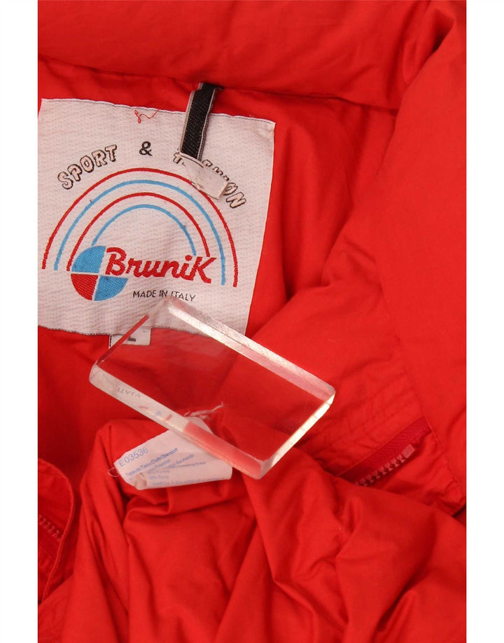Jaqueta acolchoada masculina Brunik com capuz solto e poliéster vermelho grande Reino Unido 40