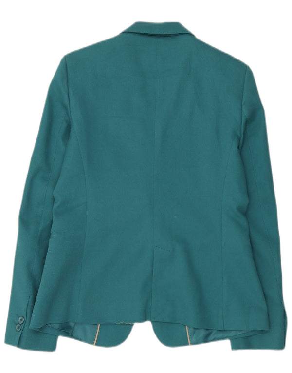 Jaqueta blazer feminina Massimo Dutti com 1 botão EU 40 algodão azul médio