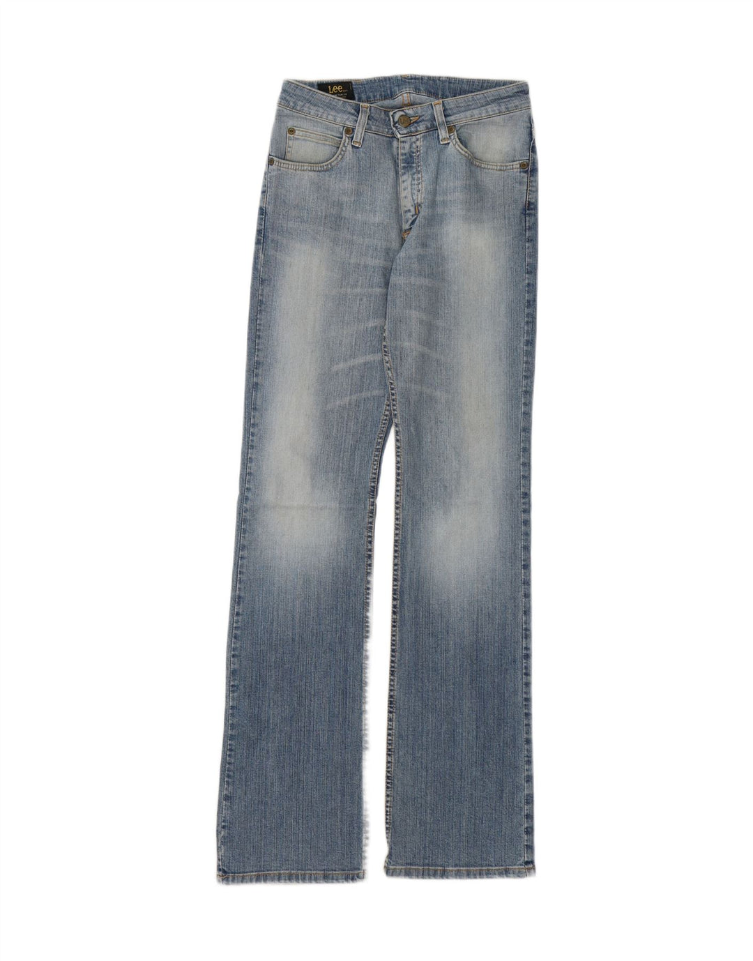 LEE Feminino Cameron Straight Jeans W27 L33 Azul Algodão