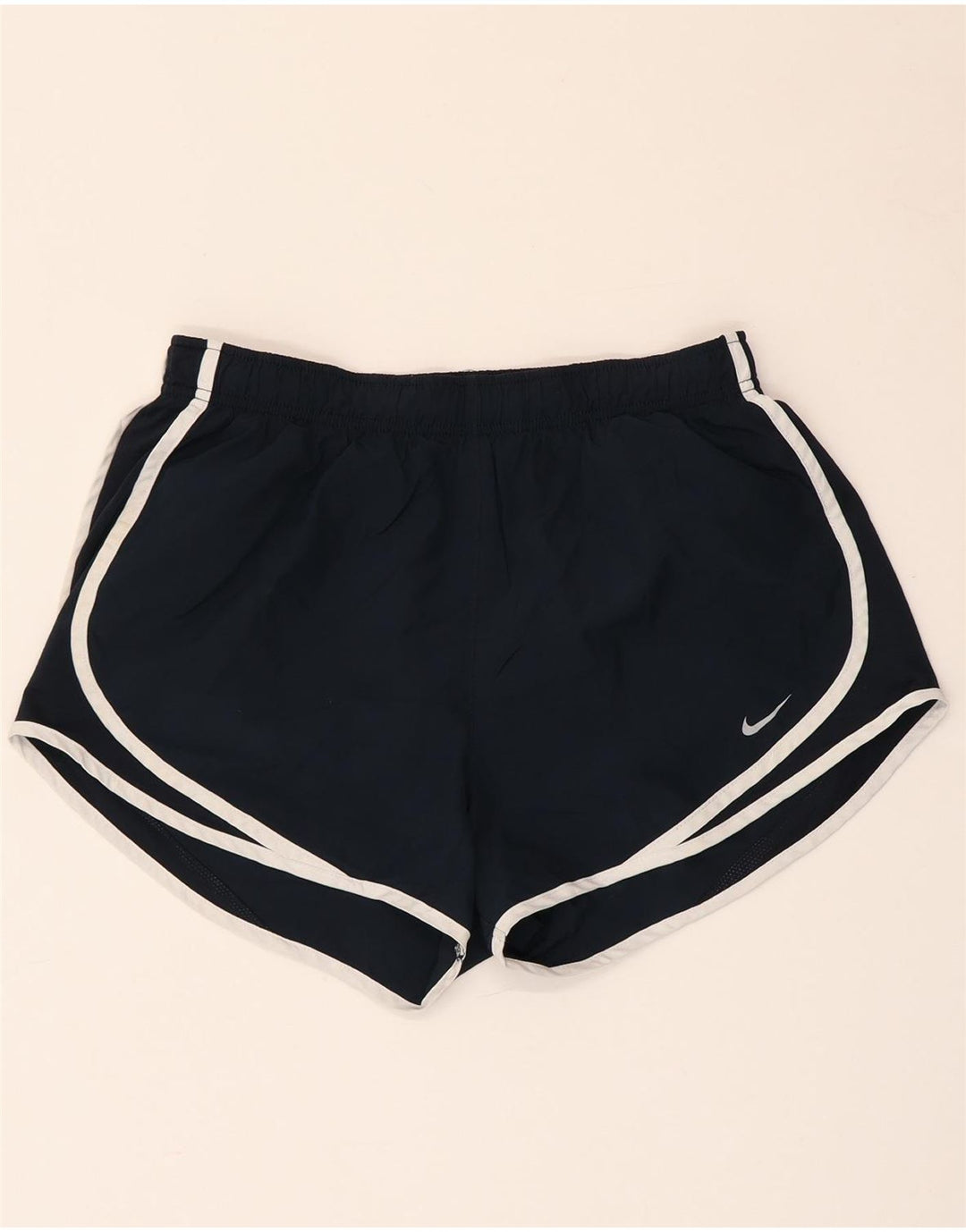 Shorts esportivos femininos NIKE Dri Fit UK 14 médio azul marinho poliéster