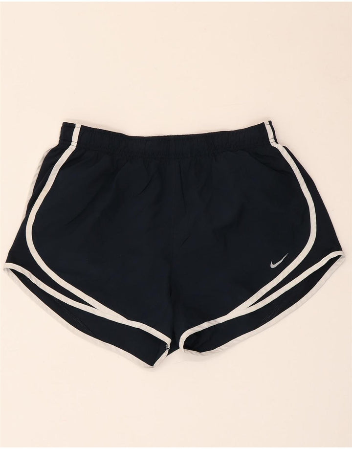 Shorts esportivos femininos NIKE Dri Fit UK 14 médio azul marinho poliéster