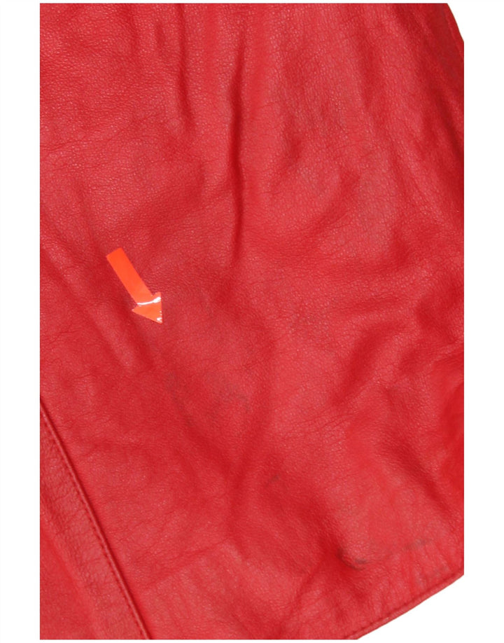 Casaco de couro feminino D'Enver UK 18 XL couro vermelho