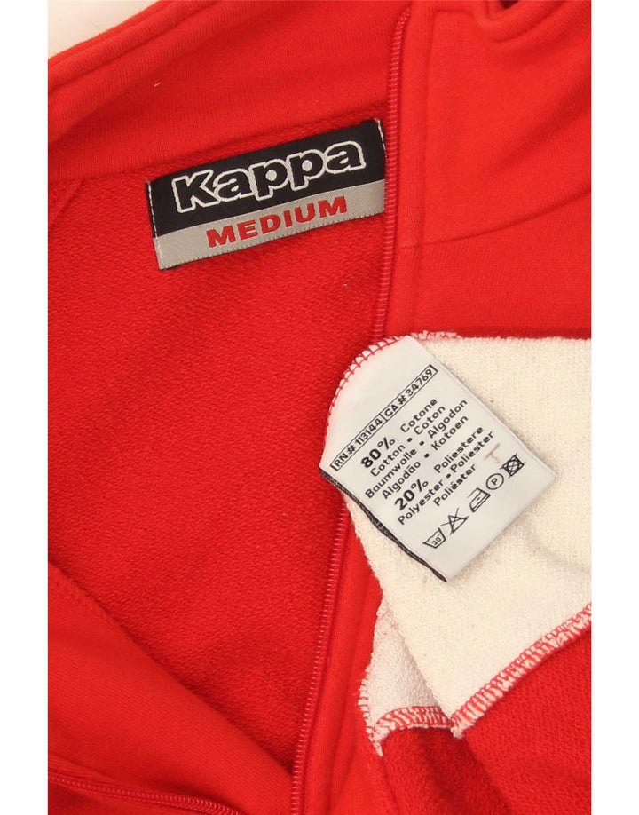 Jaqueta Kappa masculina com agasalho gráfico médio vermelho algodão colorblock