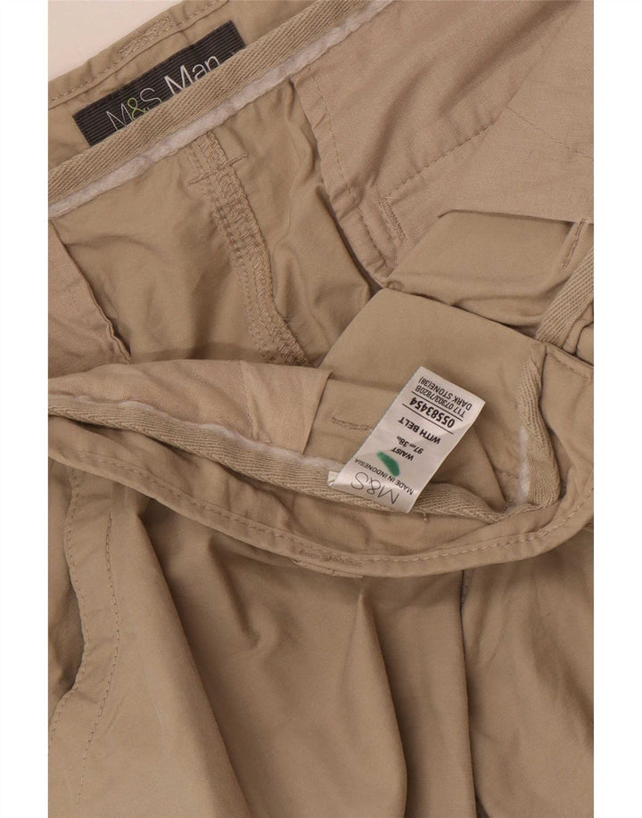 Shorts cargo masculino Marks & Spencer W38 XL algodão bege