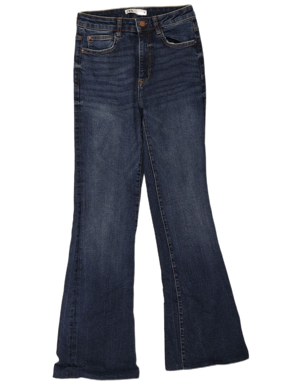 Calça jeans feminina cintura alta Zara EU 38 pequena W28 L31 azul