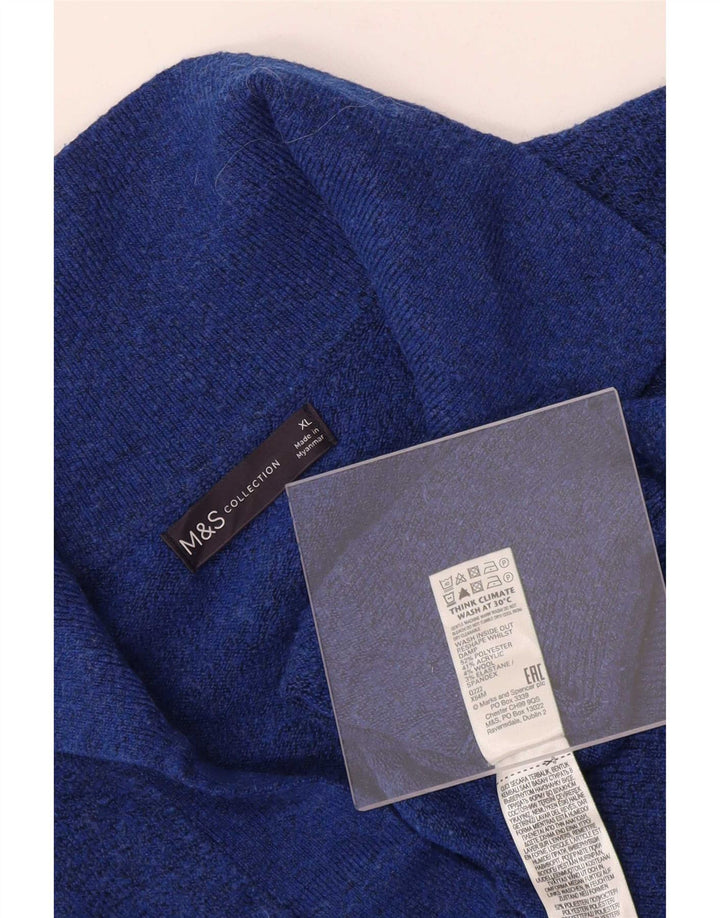 Suéter masculino Marks & Spencer com gola polo XL azul poliéster