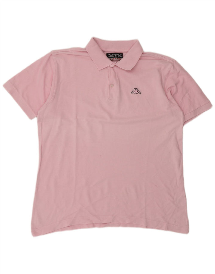 Camisa polo masculina Kappa grande algodão rosa