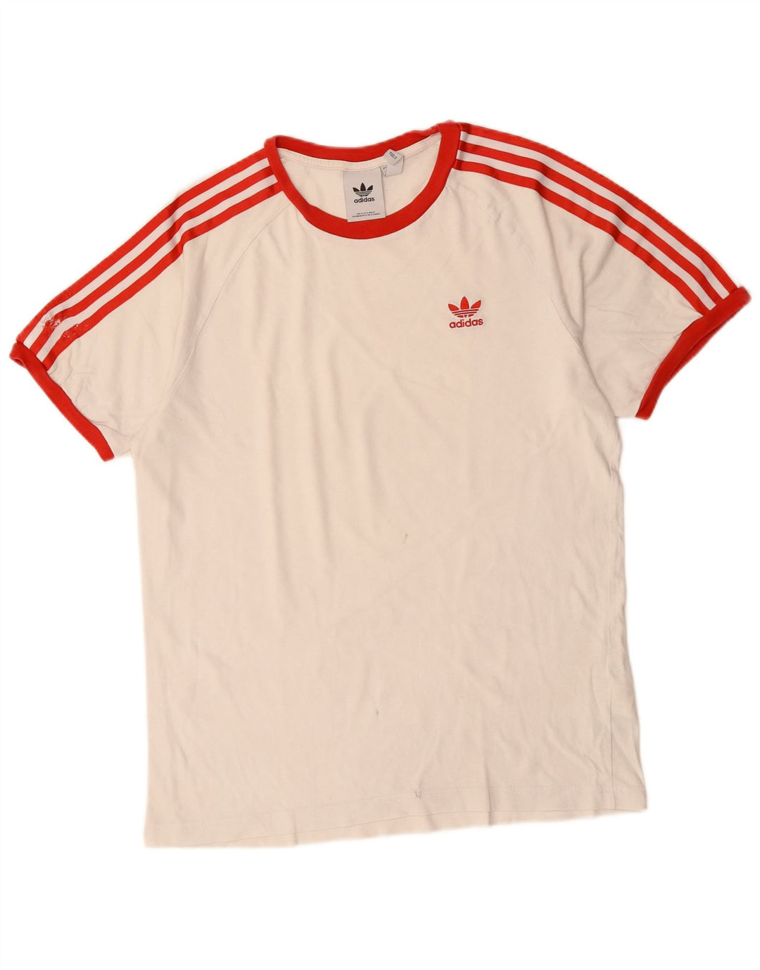 Adidas Mens Camiseta Top Grande Off White Algodão
