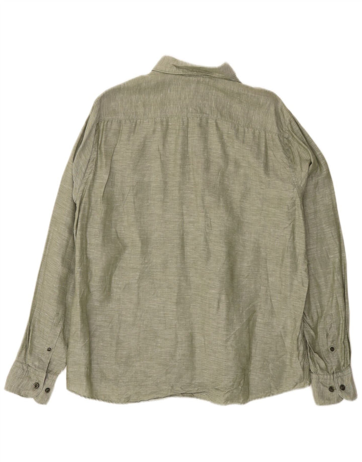 Camisa masculina Hugo Boss tamanho 41 grande linho verde