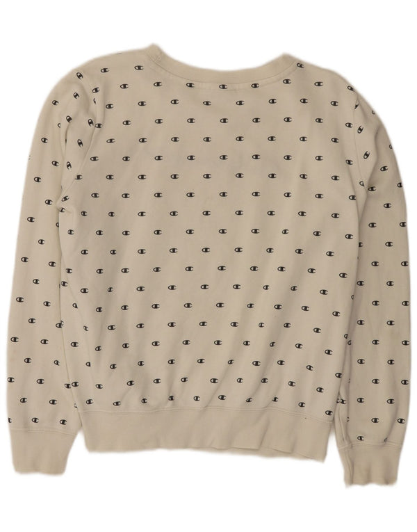 Jumper de moletom gráfico feminino Champion UK 16 grande algodão branco