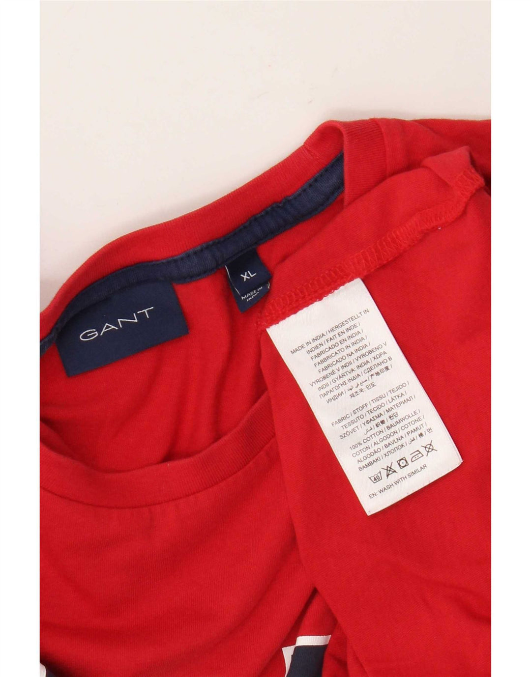 Camiseta masculina gráfica Gant Top XL algodão vermelho