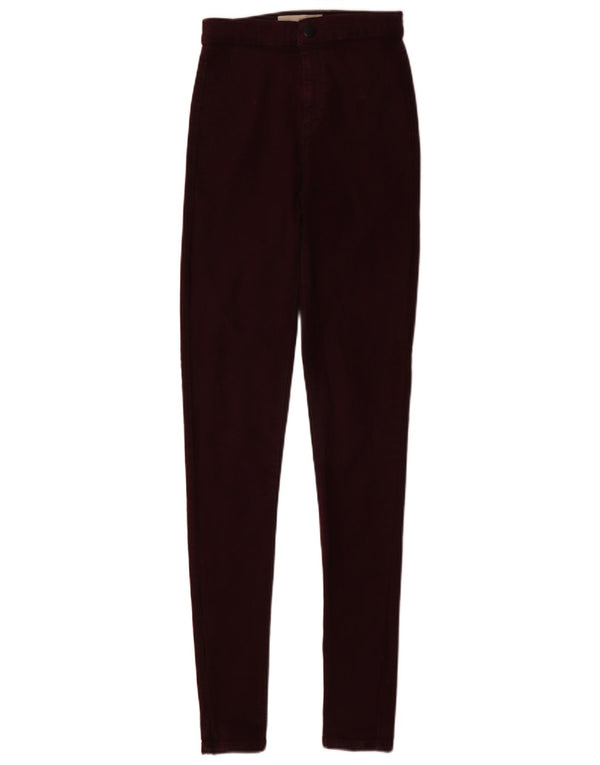 Topshop feminino Joni Jegging jeans W28 L32 algodão borgonha