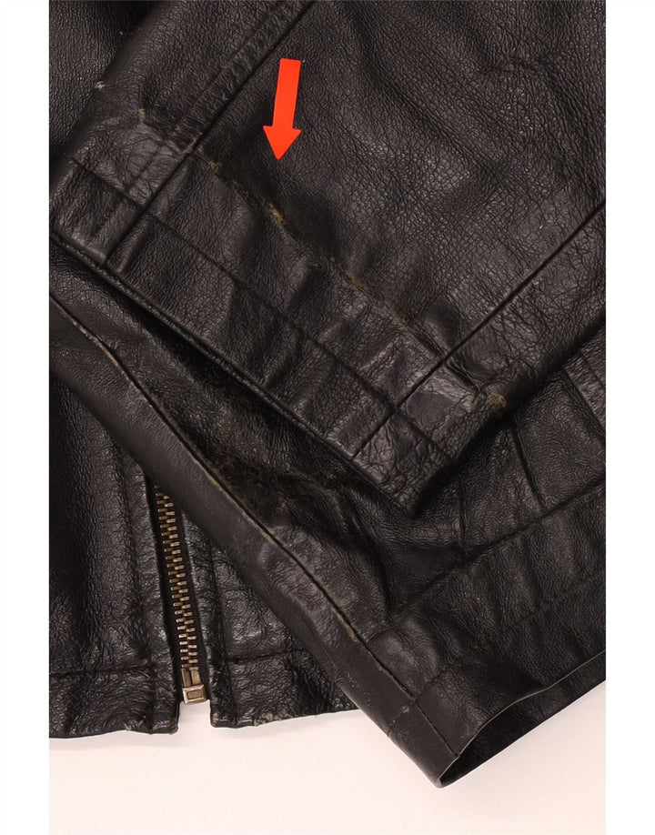 Jaqueta de couro masculina Henry Morell IT 50 grande preta