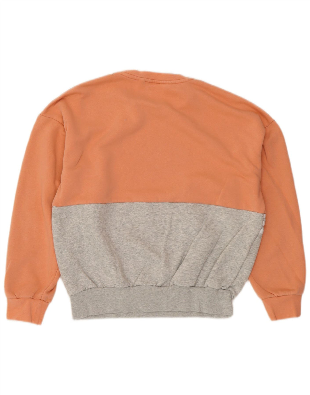 ADIDAS Womens Sweatshirt Jumper UK 12 Médio Laranja Colourblock Algodão