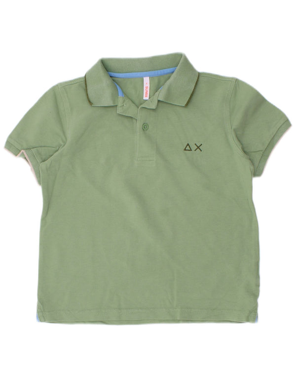 Sun68 Boys Polo Shirt 5-6 Years Green Cotton