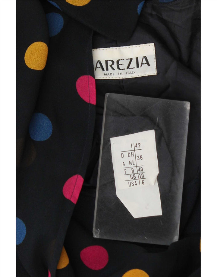 Vestido feminino Arezia bainha com amarração frontal Reino Unido 10 pequeno azul marinho manchado
