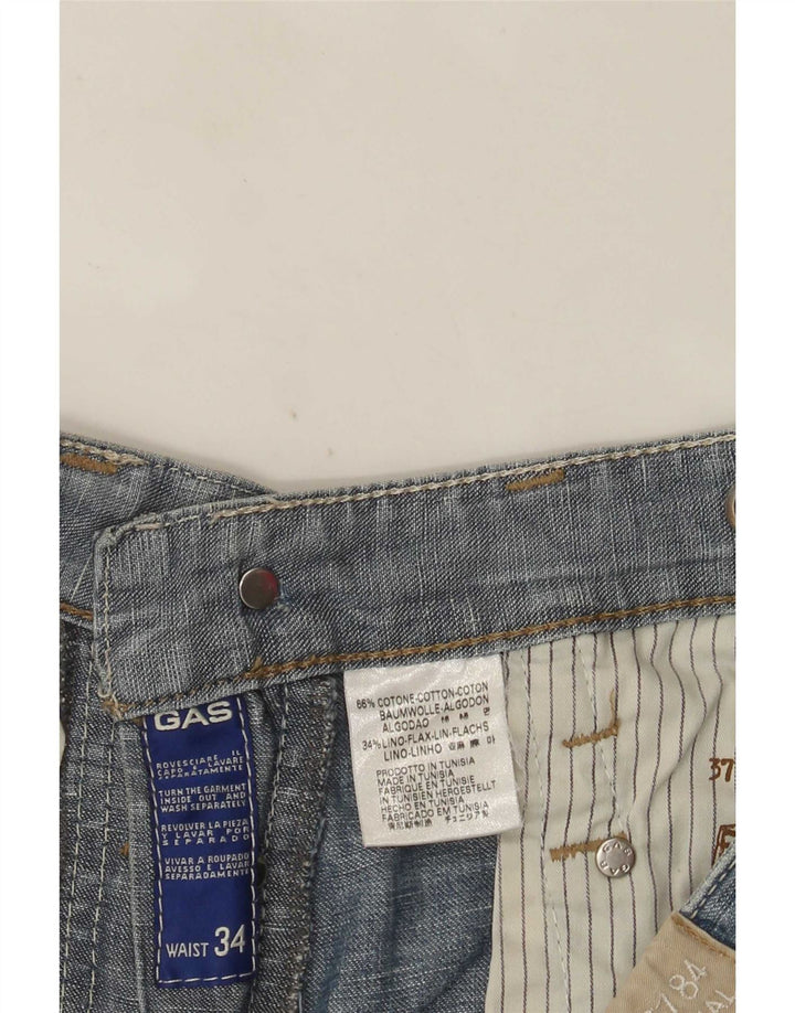 Shorts jeans masculino Gas W34 grande algodão azul