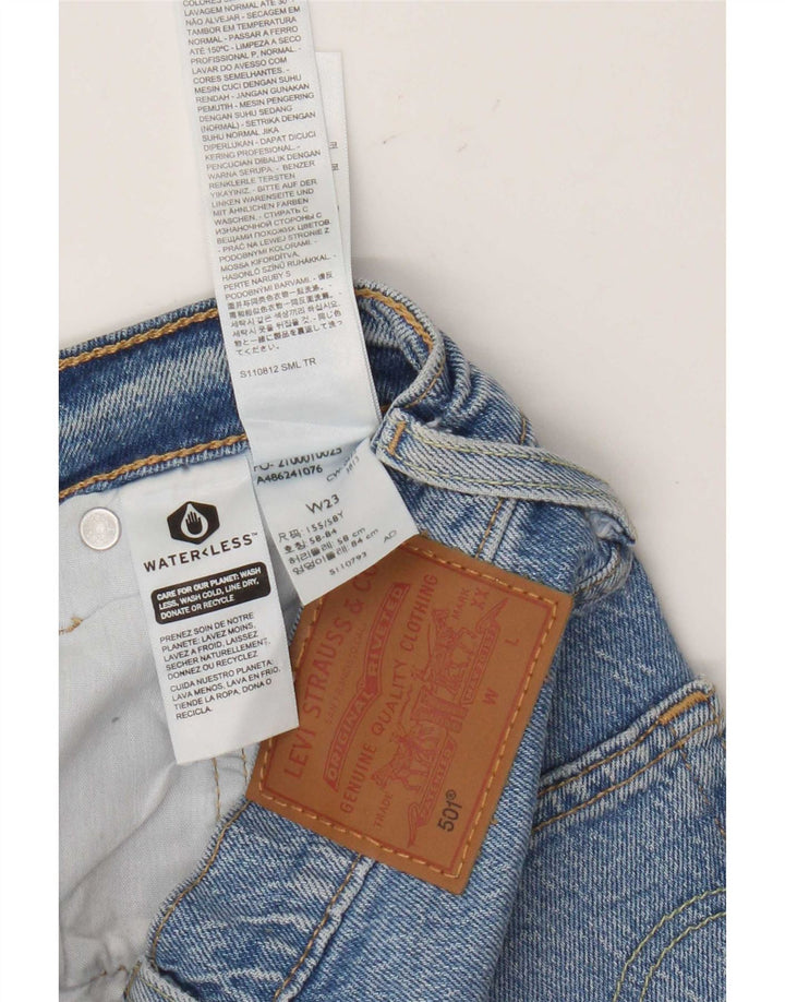 Shorts jeans feminino Levi's 501 desgastado W23 2XS algodão azul
