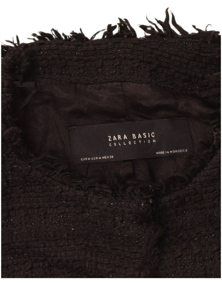 Jaqueta Blazer Feminina ZARA Reino Unido 12 Médio Preto