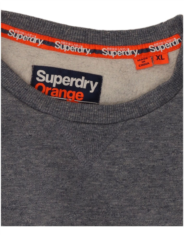 SUPERDRY moletom feminino jumper UK 18 XL algodão cinza