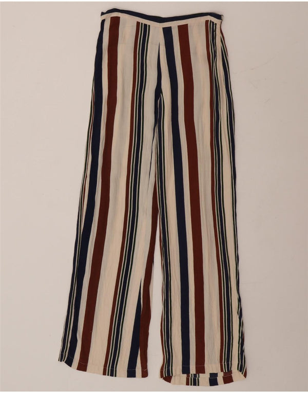 Calça casual feminina Topshop UK 8 pequena W26 L29 listrada multicolorida