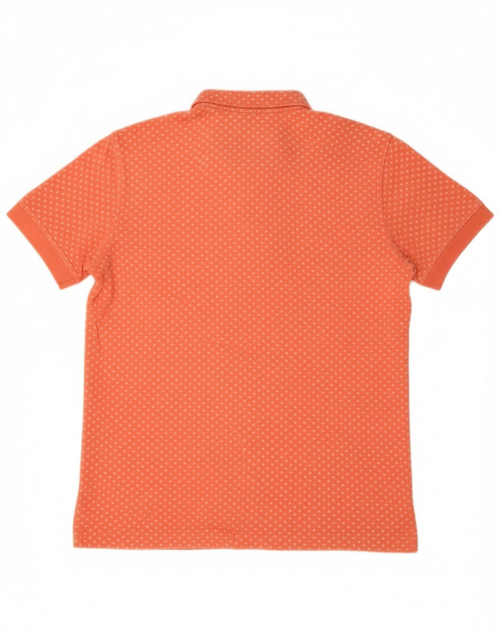 Camisa polo masculina MASSIMO DUTTI algodão manchado laranja médio