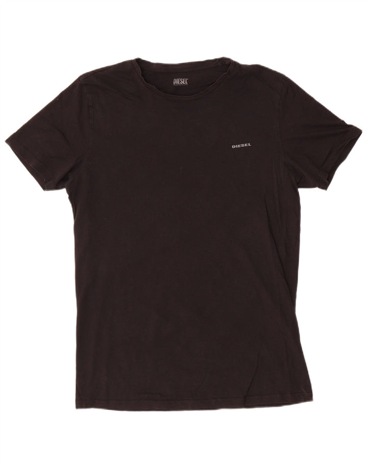 Camiseta masculina Diesel Top grande de algodão preto