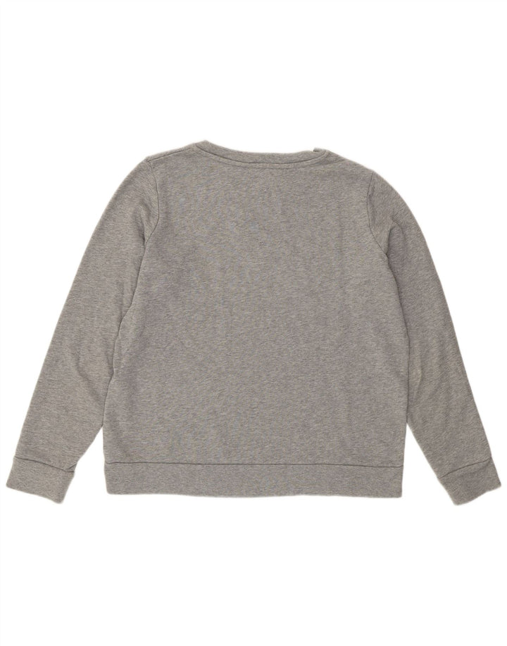 Suéter gráfico feminino Gant UK 14 algodão manchado cinza médio