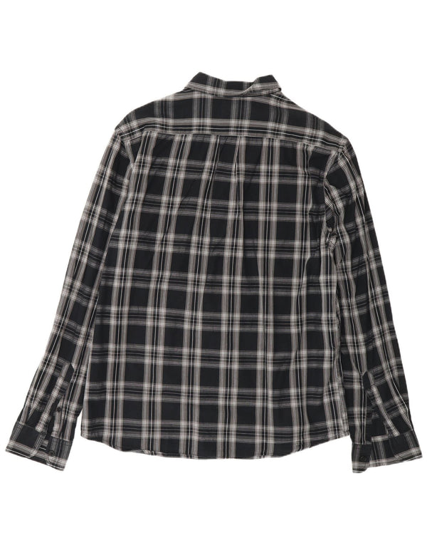 Wrangler Mens Regular Fit Flannel Shirt Medium Black Check Cotton