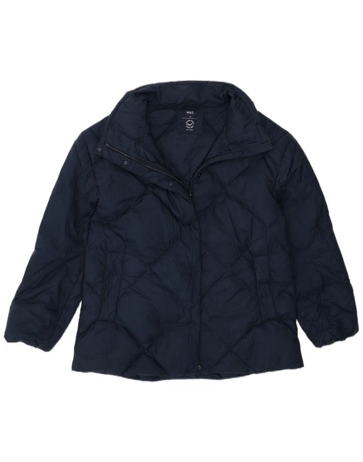 Jaqueta acolchoada feminina Marks & Spencer grande Reino Unido 10 pequena azul marinho