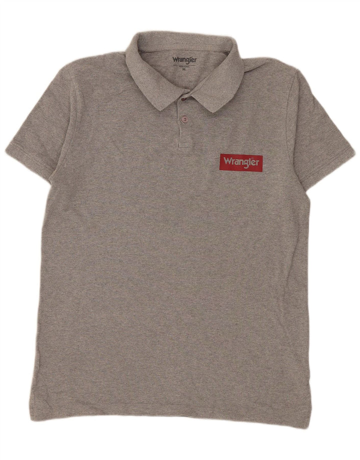 Camisa polo masculina WRANGLER algodão manchado cinza médio