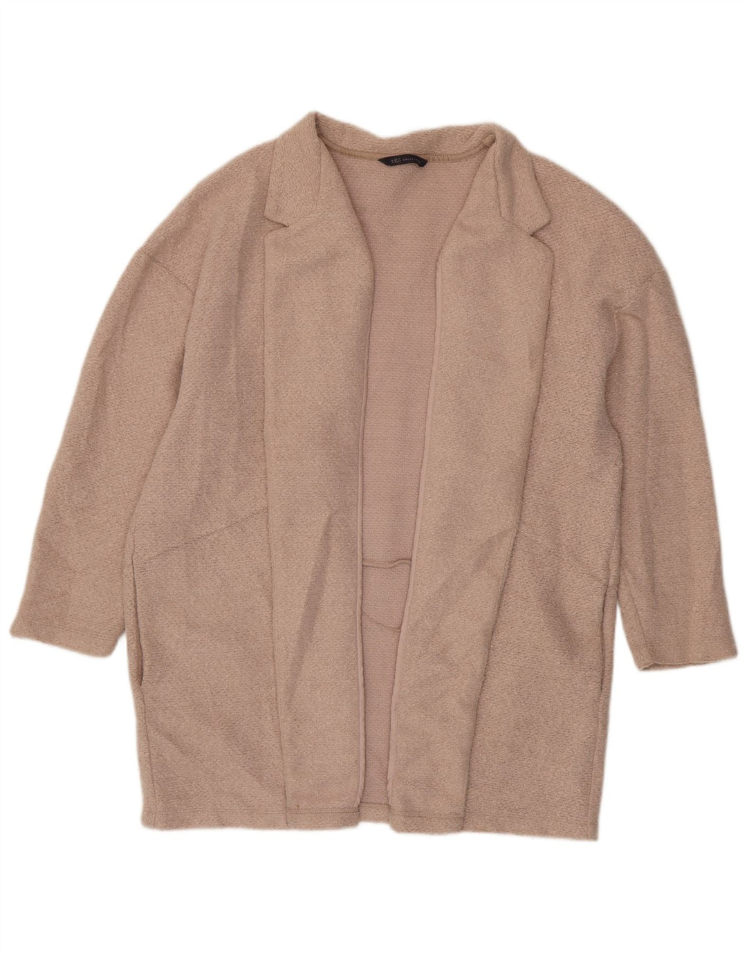 Suéter cardigã feminino Longline Marks & Spencer Reino Unido 20 2XL poliéster rosa