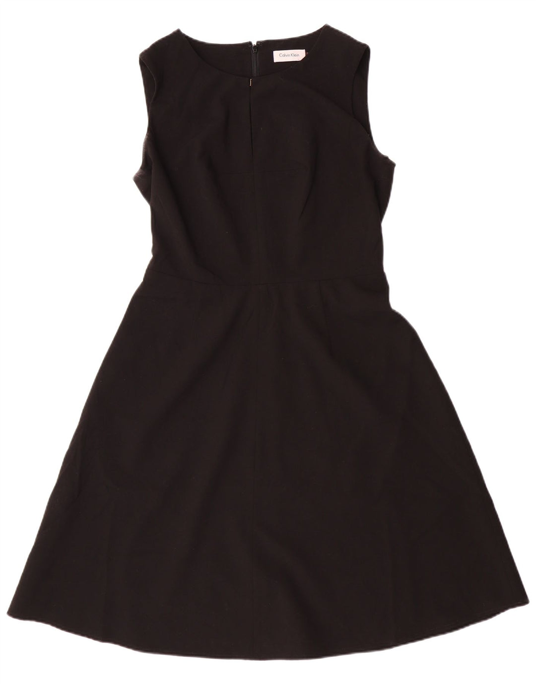 Vestido feminino Calvin Klein sem mangas evasê US 8 médio preto