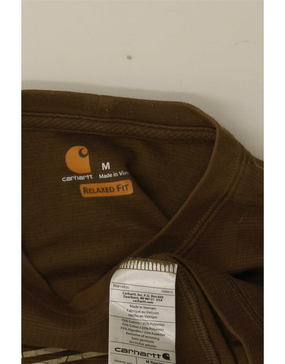 Carhartt Mens Relaxed Fit Graphic Top Manga Longa Médio Algodão Verde